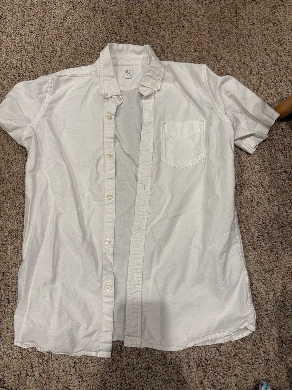 GAP kids White Short Sleeve Button-Down Casual Shirt